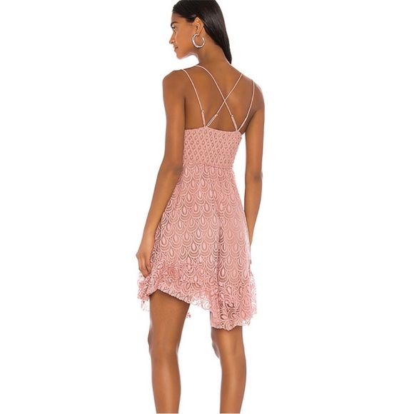 Free People NWT Adella Lace Burnout Slip Dress Pink Size L - Picture 5 of 8